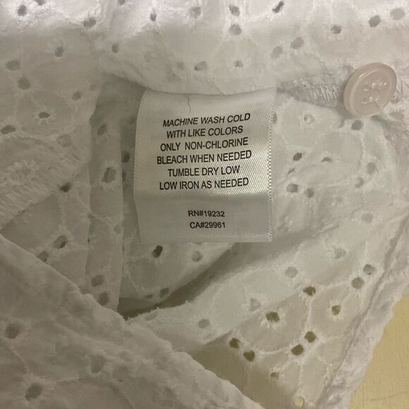 Alfred Dunner Women’s 20W White Eyelet Lace Detail Short Sleeve Blouse Top - Picture 10 of 11